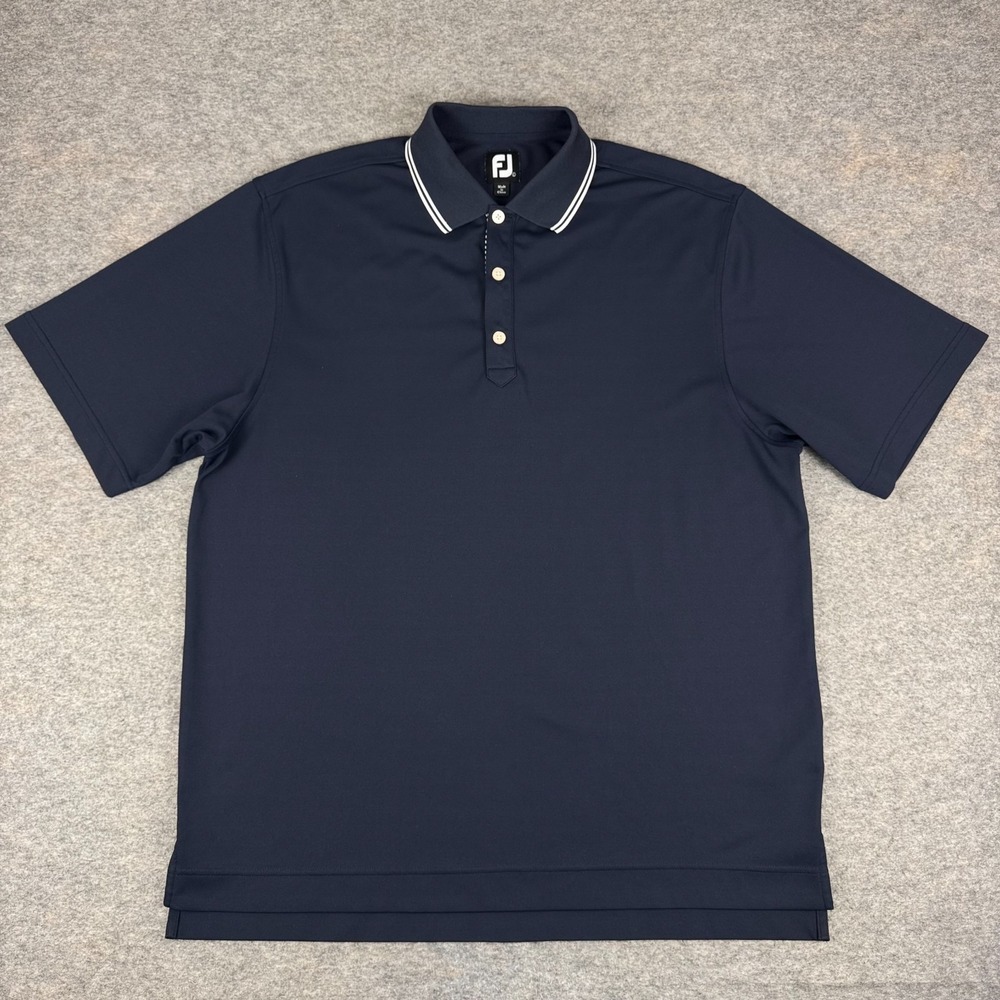 FootJoy Polo Shirt Polyester Stretch Navy Blue Mens Large L